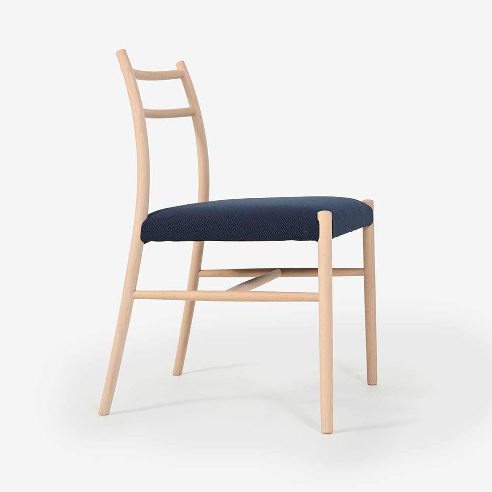 【めるるさん専用】村内家具ダイニングチェア2脚目 秋田木工 ダイニングチェア「ルフト」ブナ材白木塗装 張地 布