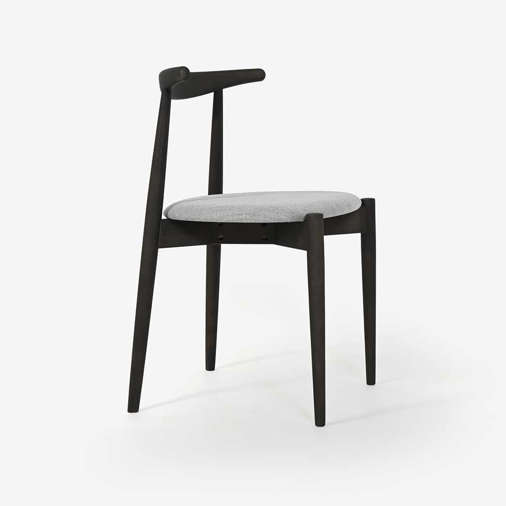 秋田木工 ダイニングチェア「No.0808」ブナ材チャコールグレー色 張地#リミックス0123【2脚セット】【セール対象品のため10%OFF ...