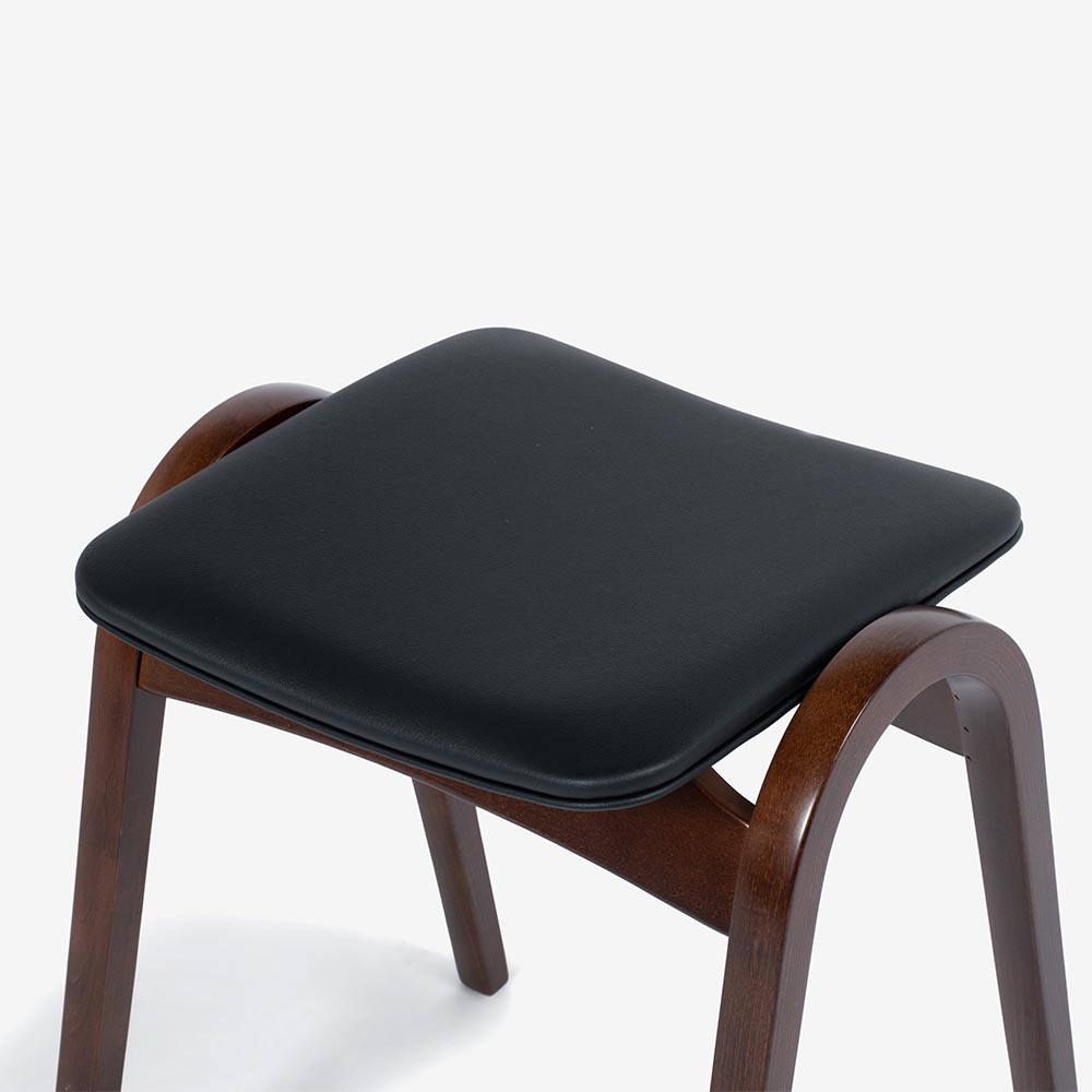 秋田木工 スツール「No.202」ブナ材WNウォールナット色 張地