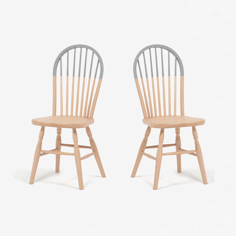 秋田木工 ダイニングチェア「500EB」ブナ材クールグレー色【2脚セット】【セール対象品のため10%OFF】