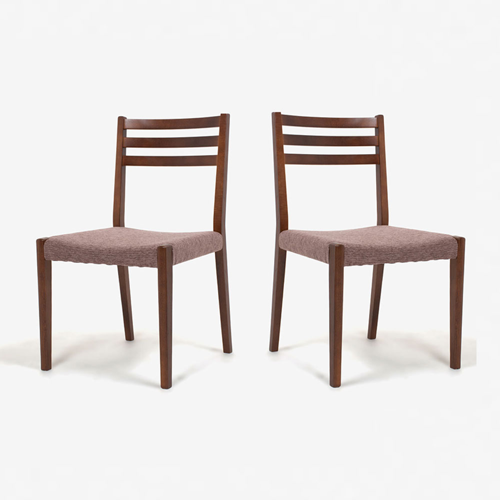 秋田木工 ダイニングチェア「DM-AK001」ナラ材 BWN色/張地 布デクレア#7342【2脚セット】【セール対象品のため10%OFF】