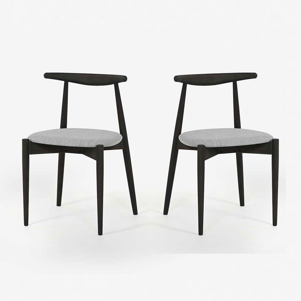 秋田木工 ダイニングチェア「No.0808」ブナ材チャコールグレー色 張地#リミックス0123【2脚セット】【セール対象品のため10%OFF】