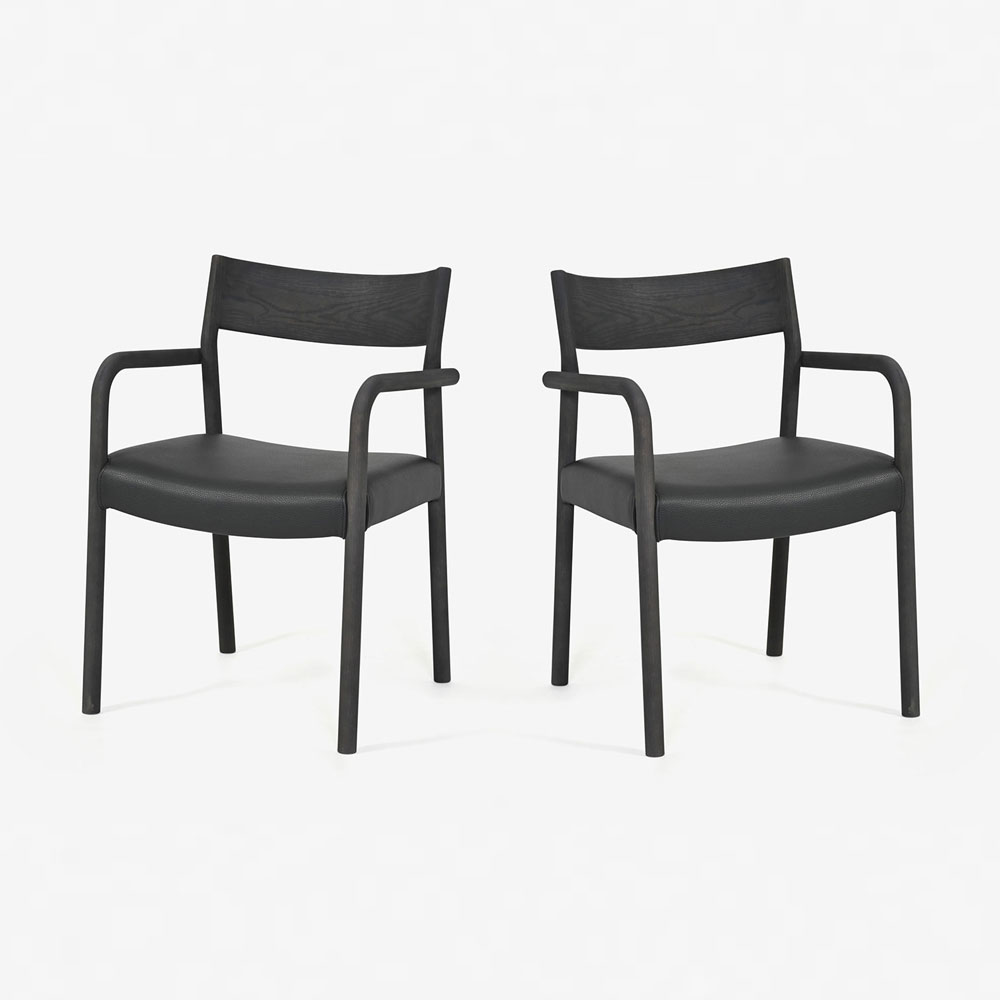 ダイニングチェア（肘付き）「フィルプラス Bタイプ」樹種・塗装色5種 張地17種【受注生産品】【2脚セット】【セール対象品のため5%OFF】