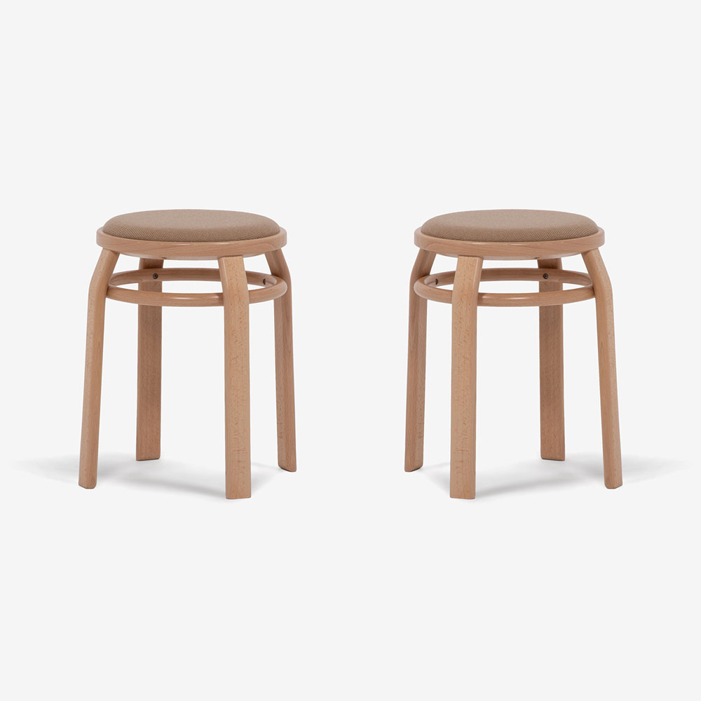 秋田木工 スツール「201」 ブナ材ナチュラル色 布A-11【2脚セット】【セール対象品のため10%OFF】