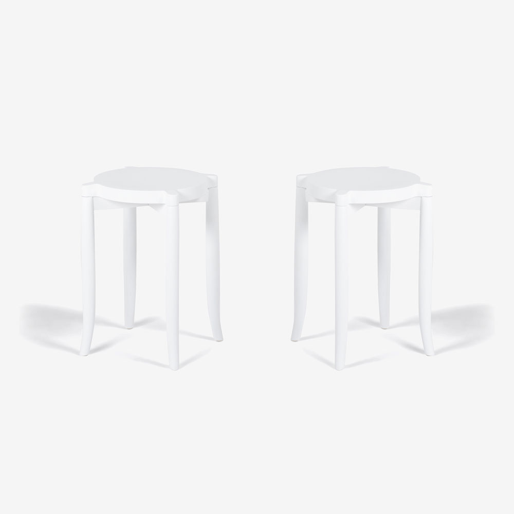 秋田木工 スツール「209EB」ブナ材ホワイト色【2脚セット】【セール対象品のため10%OFF】