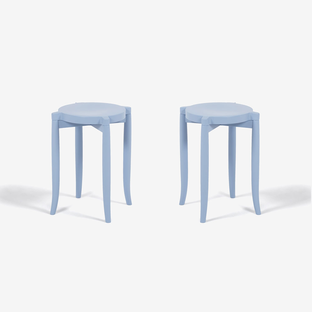 秋田木工 スツール「209EB」ブナ材ブルー色【2脚セット】【セール対象品のため10%OFF】