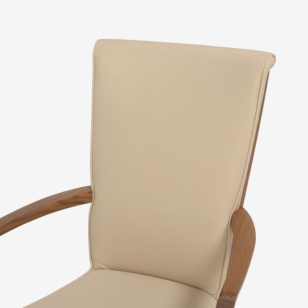 カリモク家具 ダイニングチェア（アーム付き）「C3080AYRG」ウォールナット材ウォールナットナチュラル色 合成皮革張り U565マニエラシャンパンゴールド色