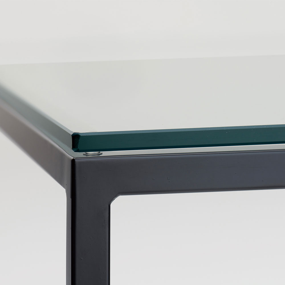 Pamouna（パモウナ）リビングテーブル「IR-G90T」ガラス天板 幅90cm 奥行90cm 棚板全3色