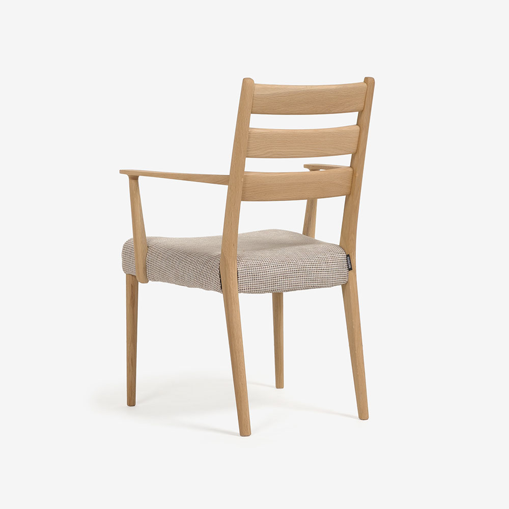 カリモク家具 ダイニングチェア（アーム付き）「C3010DCEG」オーク材ピュアオーク色 布#モダンB450ミックスグレー色