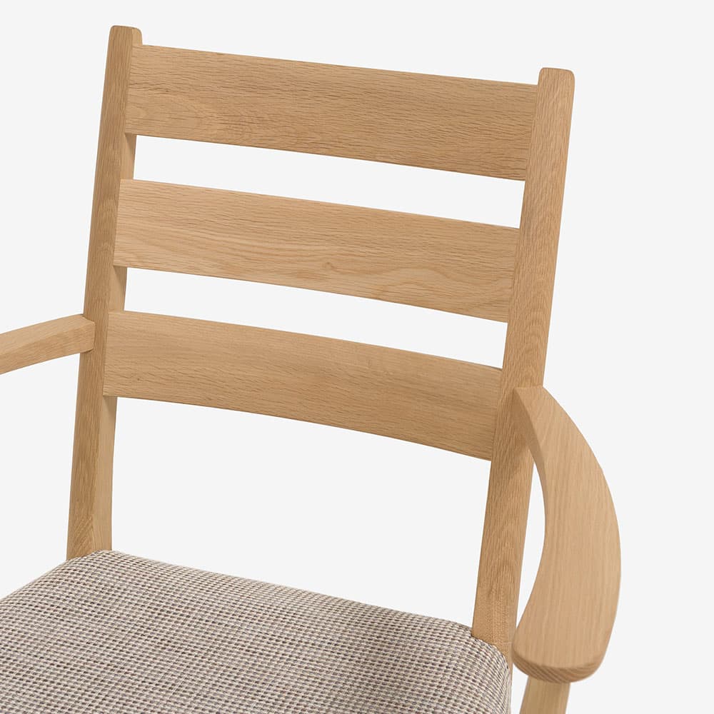 カリモク家具 ダイニングチェア（アーム付き）「C3010DCEG」オーク材ピュアオーク色 布#モダンB450ミックスグレー色