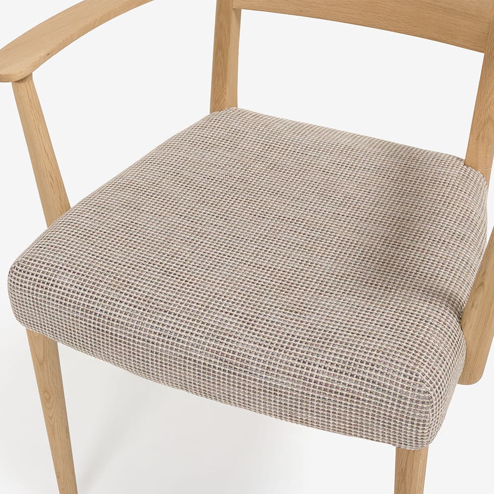 カリモク家具 ダイニングチェア（アーム付き）「C3010DCEG」オーク材ピュアオーク色 布#モダンB450ミックスグレー色