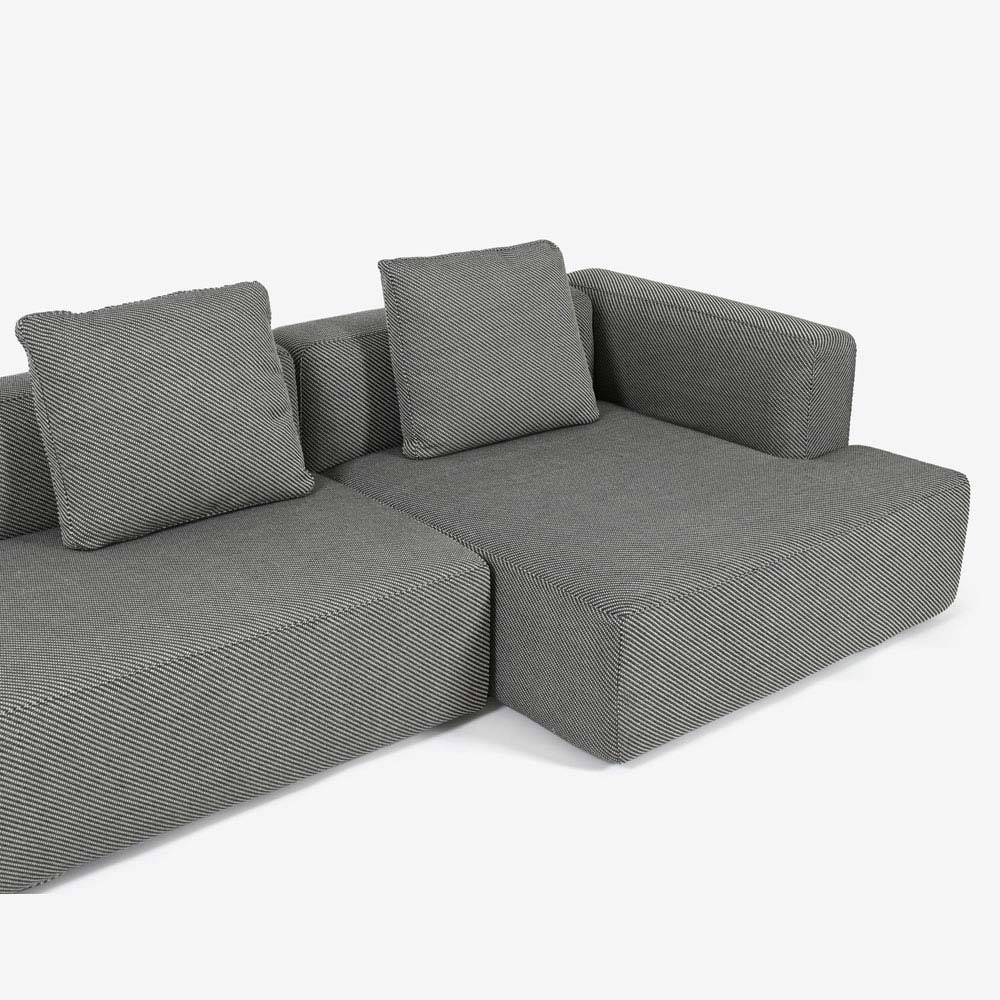 カウチソファ2点セット 向って右カウチ「SUMOWA（スモワ）」幅247cm 布#17グレー