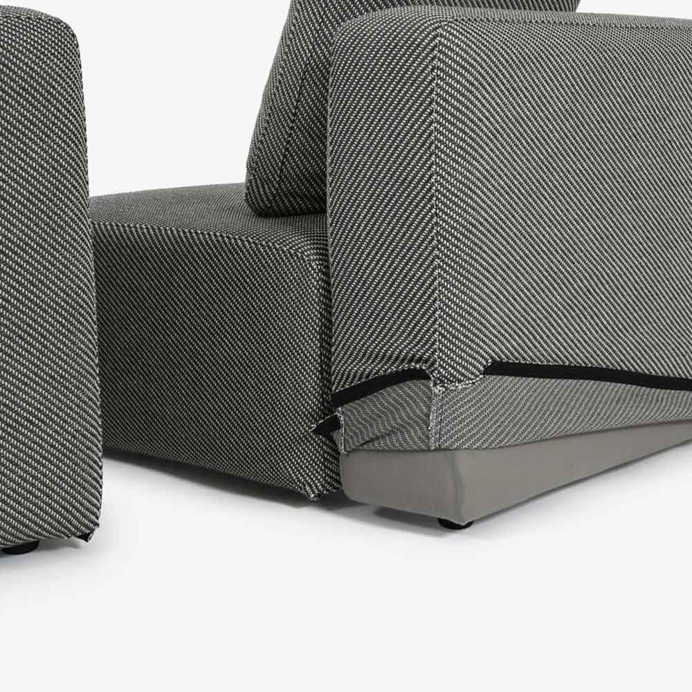 カウチソファ2点セット 向って右カウチ「SUMOWA（スモワ）」幅247cm 布#17グレー