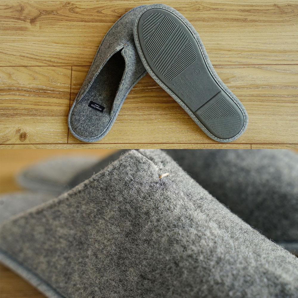 ルームシューズ「ルームズ イージーウォッシュ」グレー色 全2サイズ