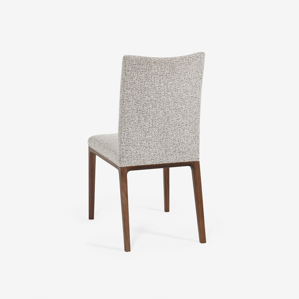 ダイニングチェア「エリス」ウォールナット材 ウォールナット色 布ライトグレー色