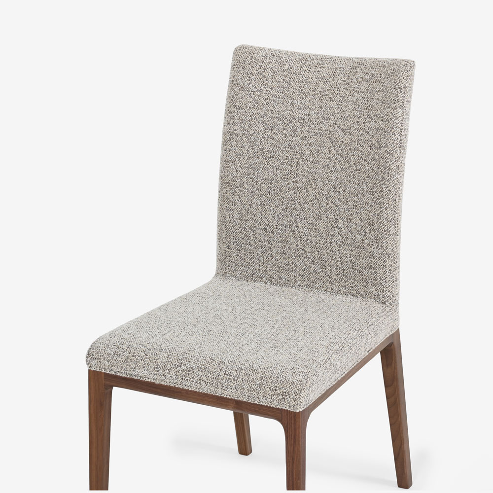 ダイニングチェア「エリス」ウォールナット材 ウォールナット色 布ライトグレー色