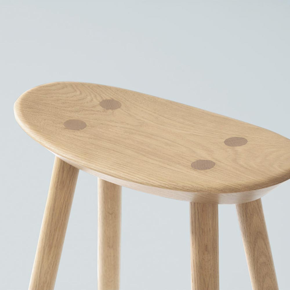 浜本工芸 スツール「No.7553」高さ56cm オーク材 プレミアムオーク(PR)色［No.7550］