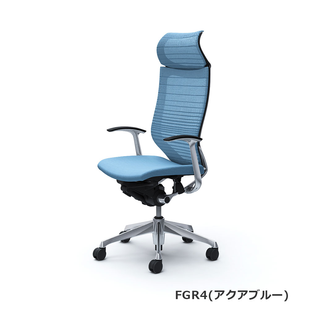 「バロンチェア CP47BR-FGR」エクストラハイバック 固定ヘッドレスト 座面/クッション 背/グラデーションサポートメッシュ フレーム/ポリッシュ ボディーカラー/ブラック デザインアーム 張地全6色【受注生産品】okamura(オカムラ)