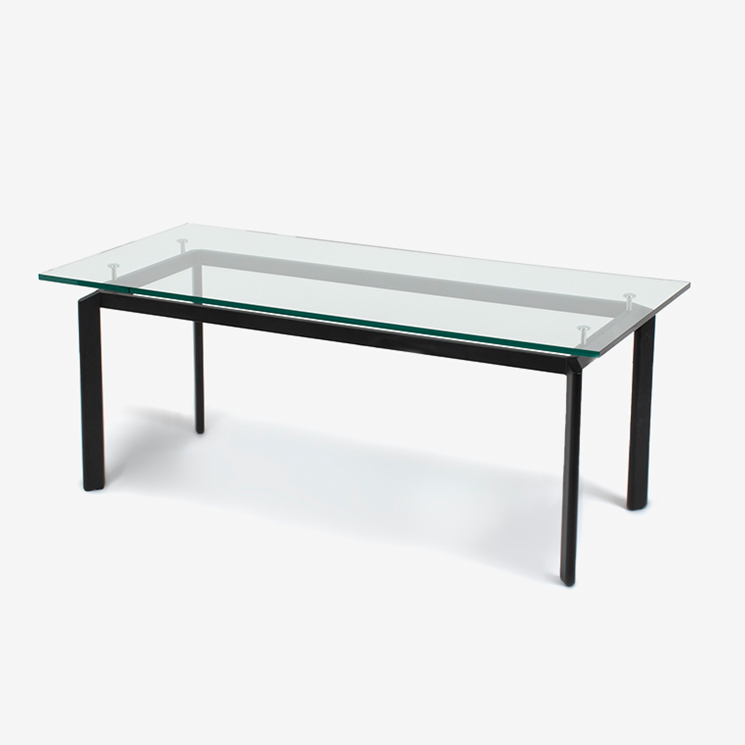 ダイニングテーブル「レキシア」脚幅165cmクリアガラス脚ブラック色天板全2サイズ