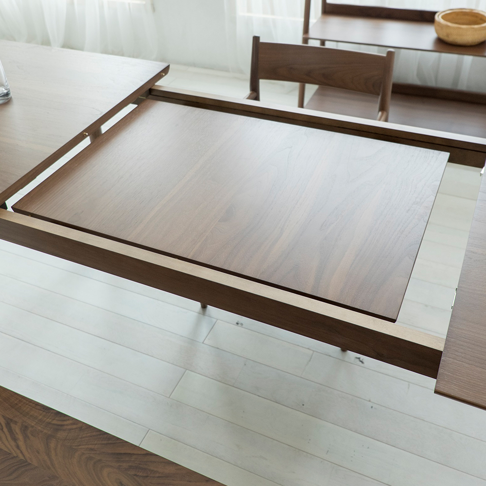 IKASAS（イカサ）伸長式ダイニングテーブル「SUIPPO-スイッポ DINING TABLE EX」ウォールナット材