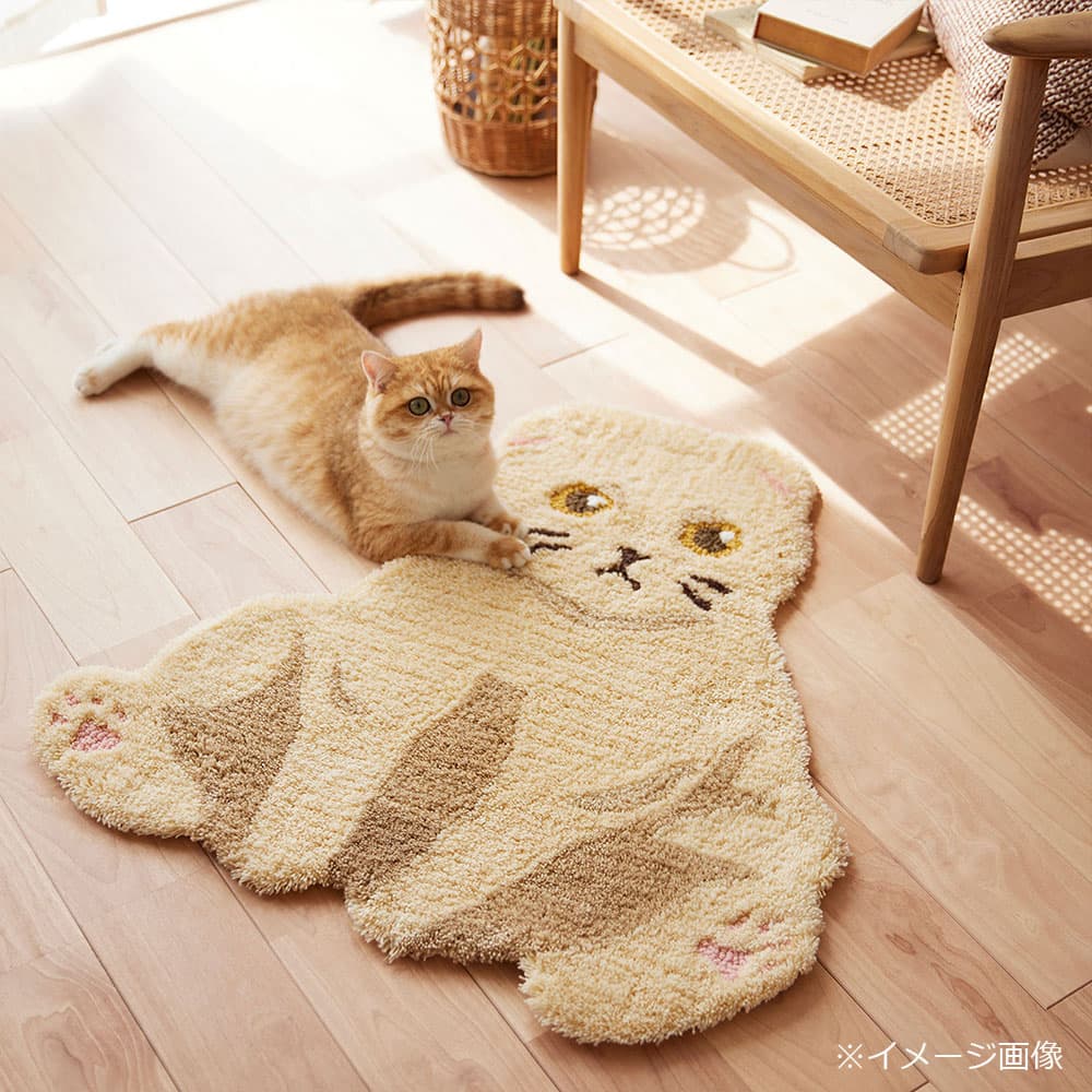 ラグ「スコスワリ」クリーム 72x70cm