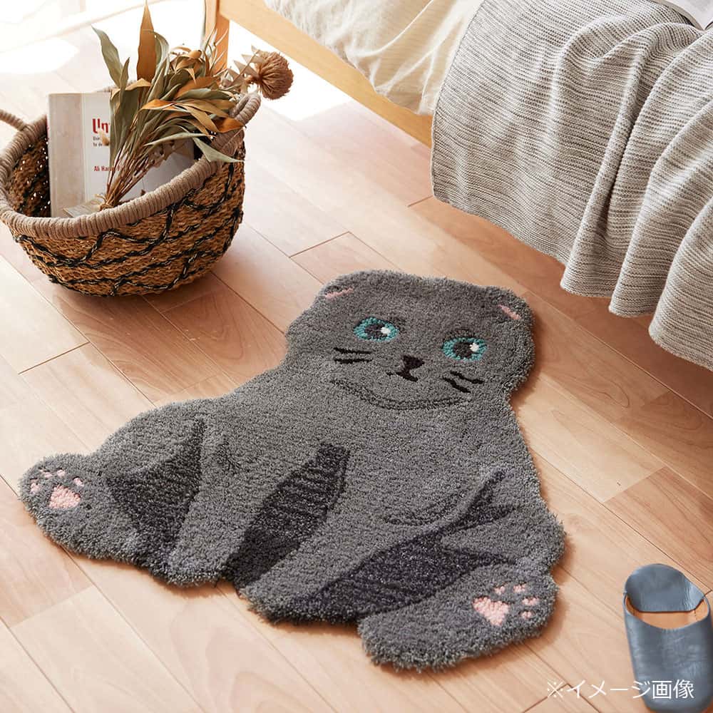 ラグ「スコスワリ」グレー 72ｘ70cm