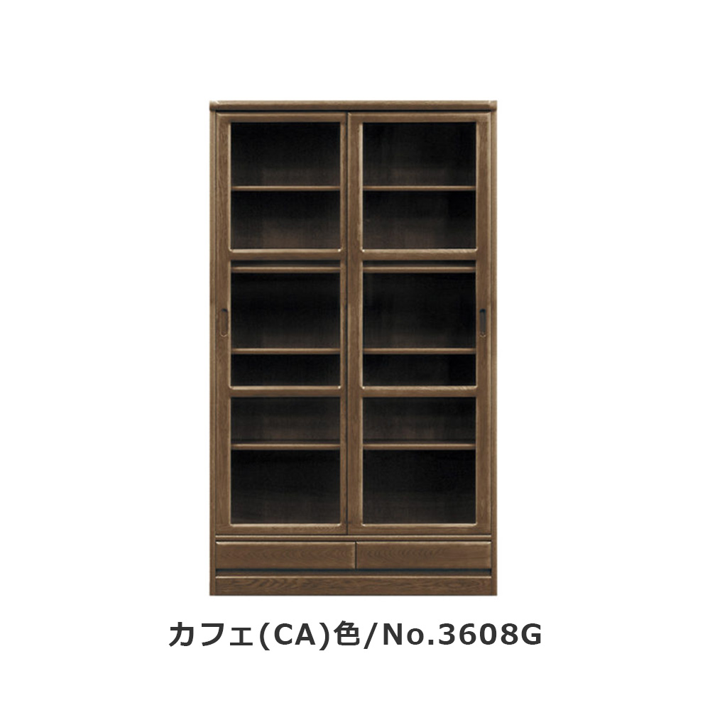 浜本工芸 書棚「No.3600G・No.3608G」引き戸タイプ 幅105.1cm 高さ180cm 全2色［No.3600］【受注生産品】