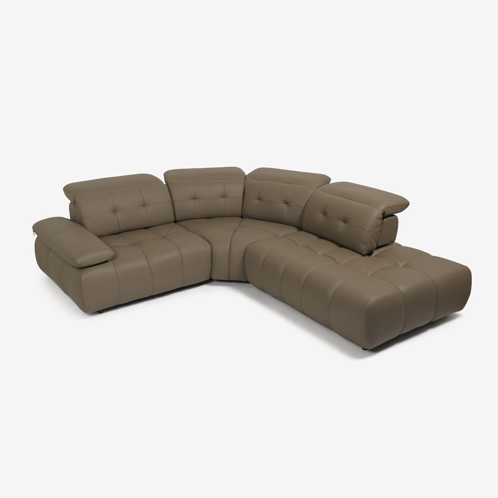 CORIUM（コリウム）コーナーカウチソファ3点セット 向って右カウチ「ヴァロ model.COR-A6351」革#CO-JRY513E パインバーク色