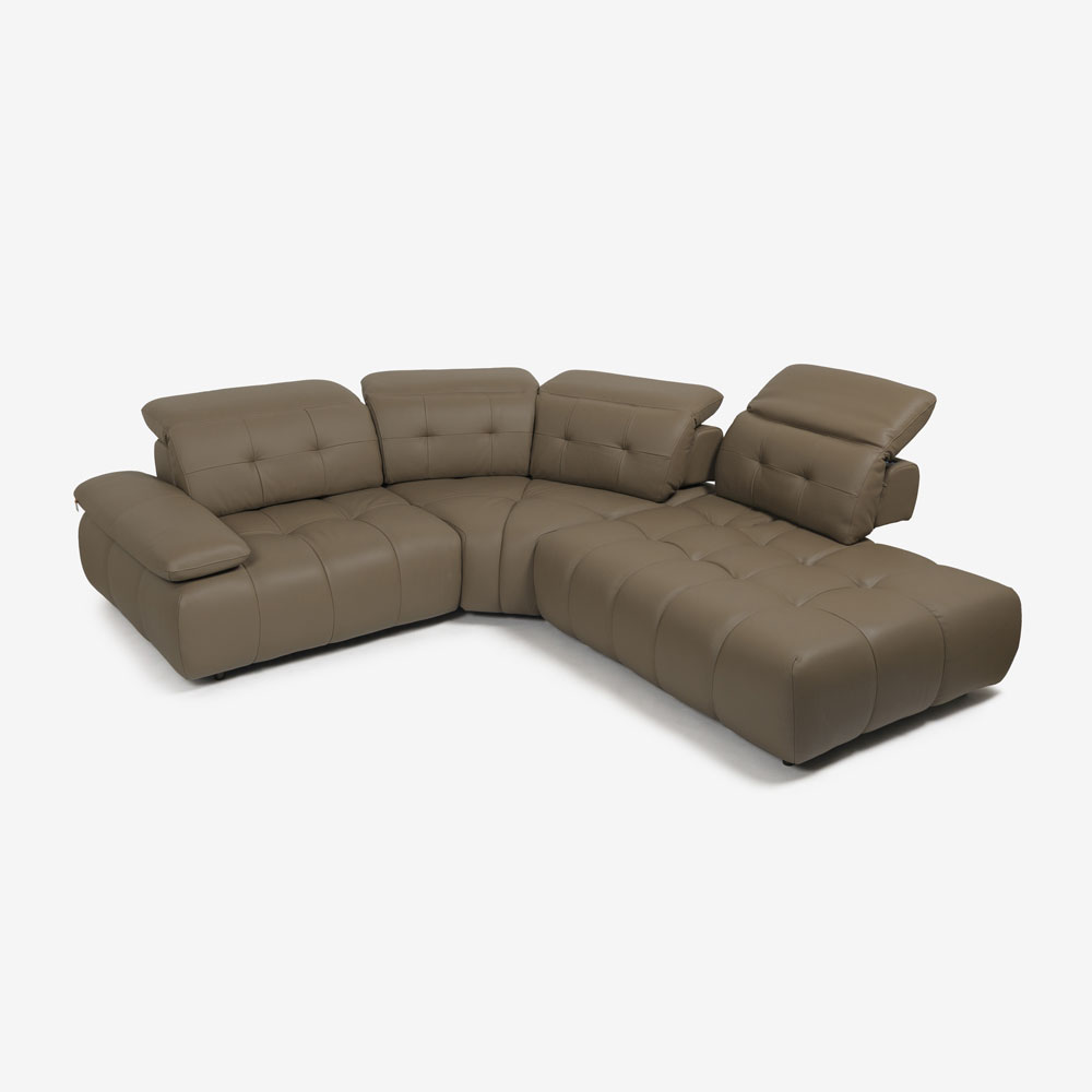 CORIUM（コリウム）コーナーカウチソファ3点セット 向って右カウチ「ヴァロ model.COR-A6351」革#CO-JRY513E パインバーク色