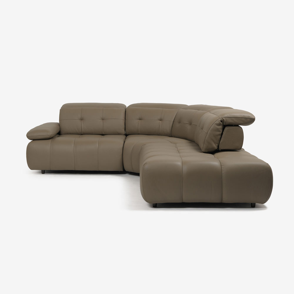 CORIUM（コリウム）コーナーカウチソファ3点セット 向って右カウチ「ヴァロ model.COR-A6351」革#CO-JRY513E パインバーク色