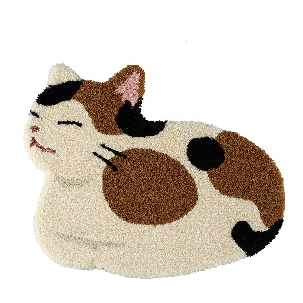 ラグ「コウバコスワリ」ミケ 70ｘ60cm