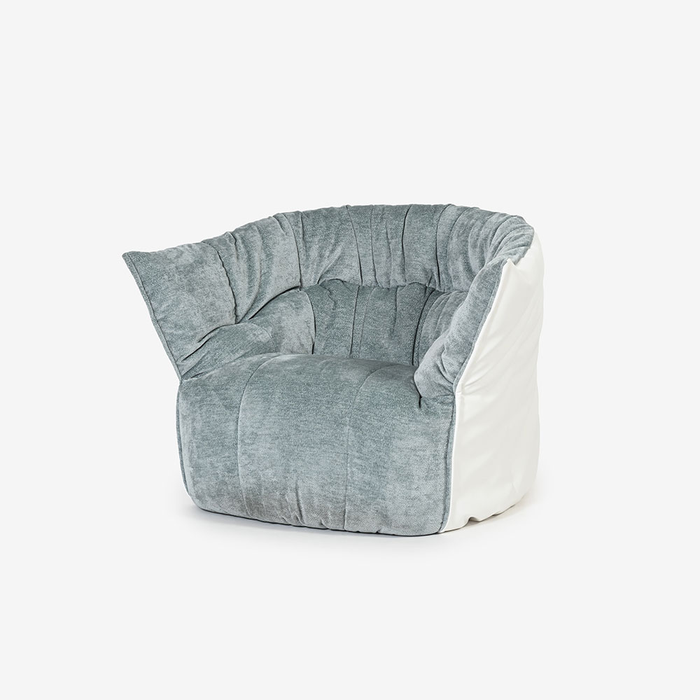 ligne roset（リーン・ロゼ）アームチェア「ロゼブリガンタン」1人掛け 幅95cm コンビ張り 布＃RE-125/合成皮革＃RE-440【受注生産品】
