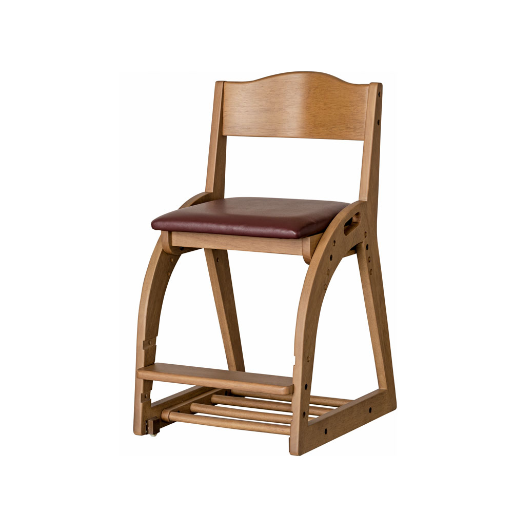 小島工芸　木製椅子「コメット」座面PVCブラウン色／ウォールモカ色