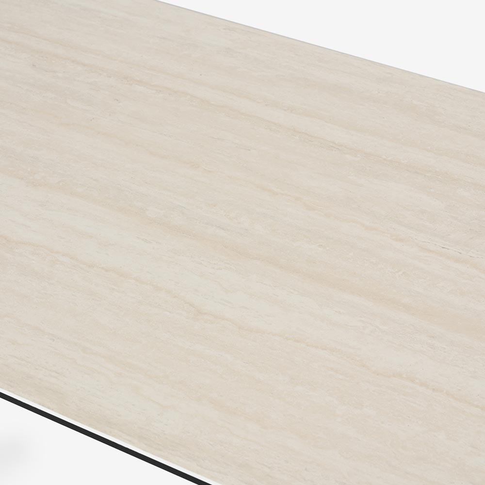 Calligaris(カリガリス)ダイニングテーブル「Tokyo CS18-FR」天板セラミックガラス P32Cホワイトトラバーチン色 全2サイズ