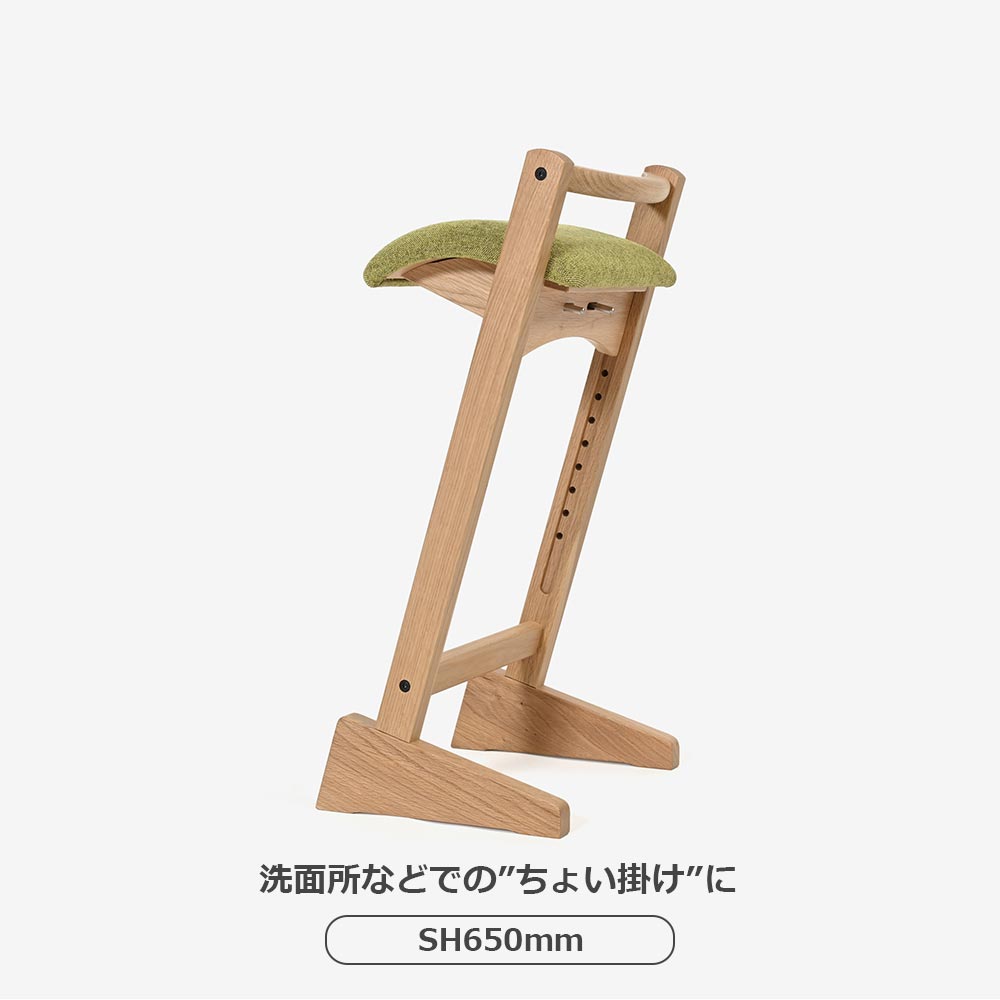 匠工芸 スツール「PARROT CHAIR パロットチェア」オーク材 布#F1Vesper GR色【受注生産品】
