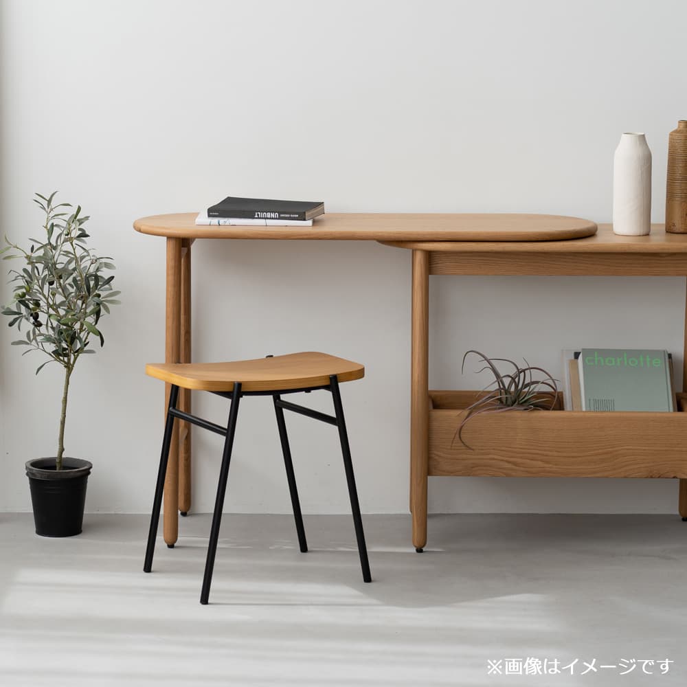 スツール「カペル」オーク材 脚ブラック 全2色