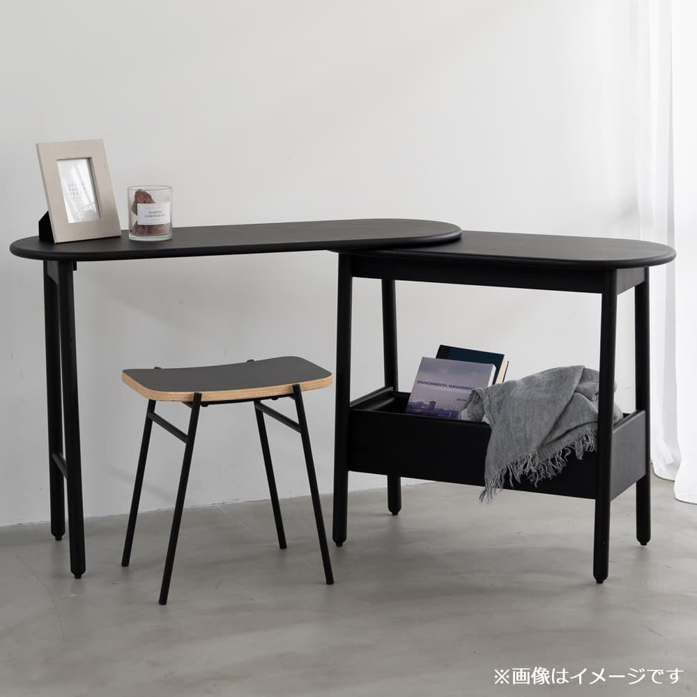 スツール「カペル」オーク材 脚ブラック 全2色