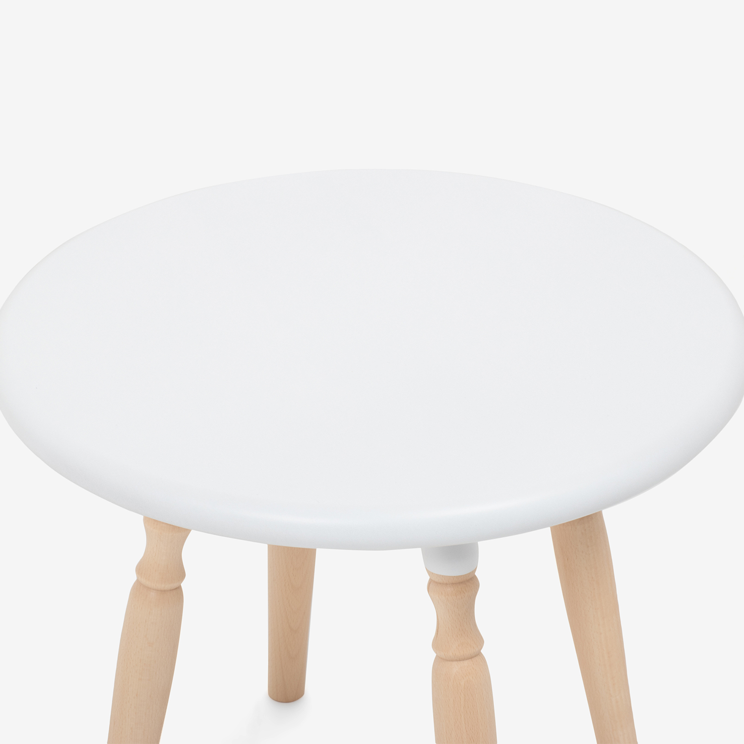 秋田木工 サイドテーブル「500EB」ブナ材ホワイト色