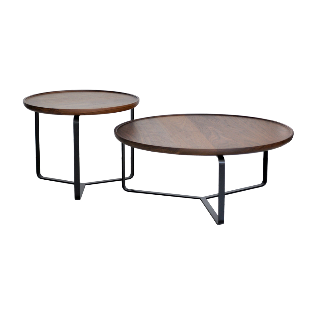 Abitamoda（アビタモーダ）センターテーブル「PACO（パコ）」天板：ウォールナット材/脚部：ブラック色 全2サイズ【受注生産品】