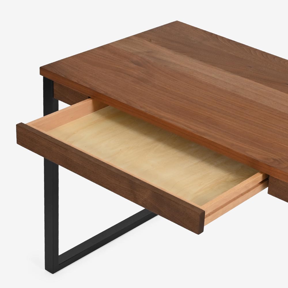 MASTERWAL（マスターウォール）デスク「WIN ウィン WIDE100SL-WN」幅100cm ウォールナット材 オイル仕上げ スチール脚ブラック 【受注生産品】