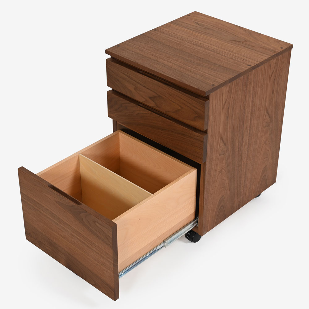MASTERWAL（マスターウォール）デスクドロワーズ「VEGET ベジット VGDD-N-WN」幅43cm キャスター付 ウォールナット材 オイル仕上げ【受注生産品】