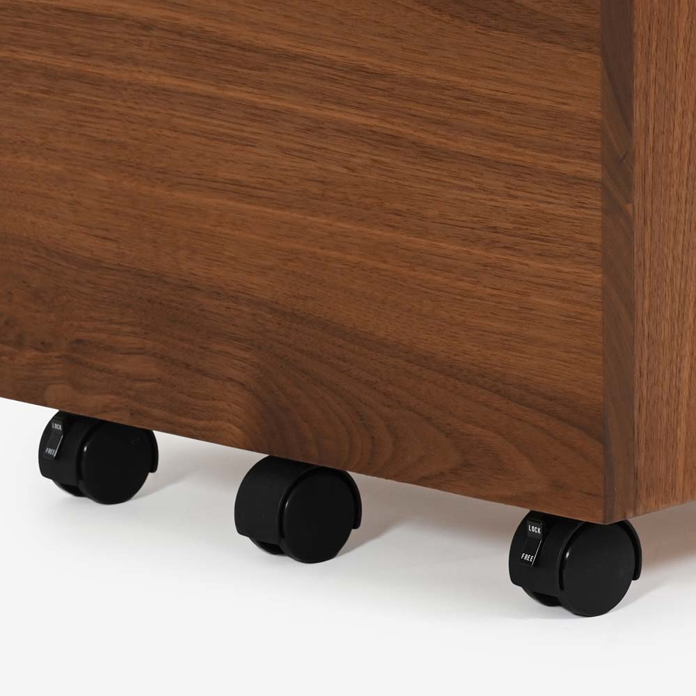 MASTERWAL（マスターウォール）デスクドロワーズ「VEGET ベジット VGDD-N-WN」幅43cm キャスター付 ウォールナット材 オイル仕上げ【受注生産品】