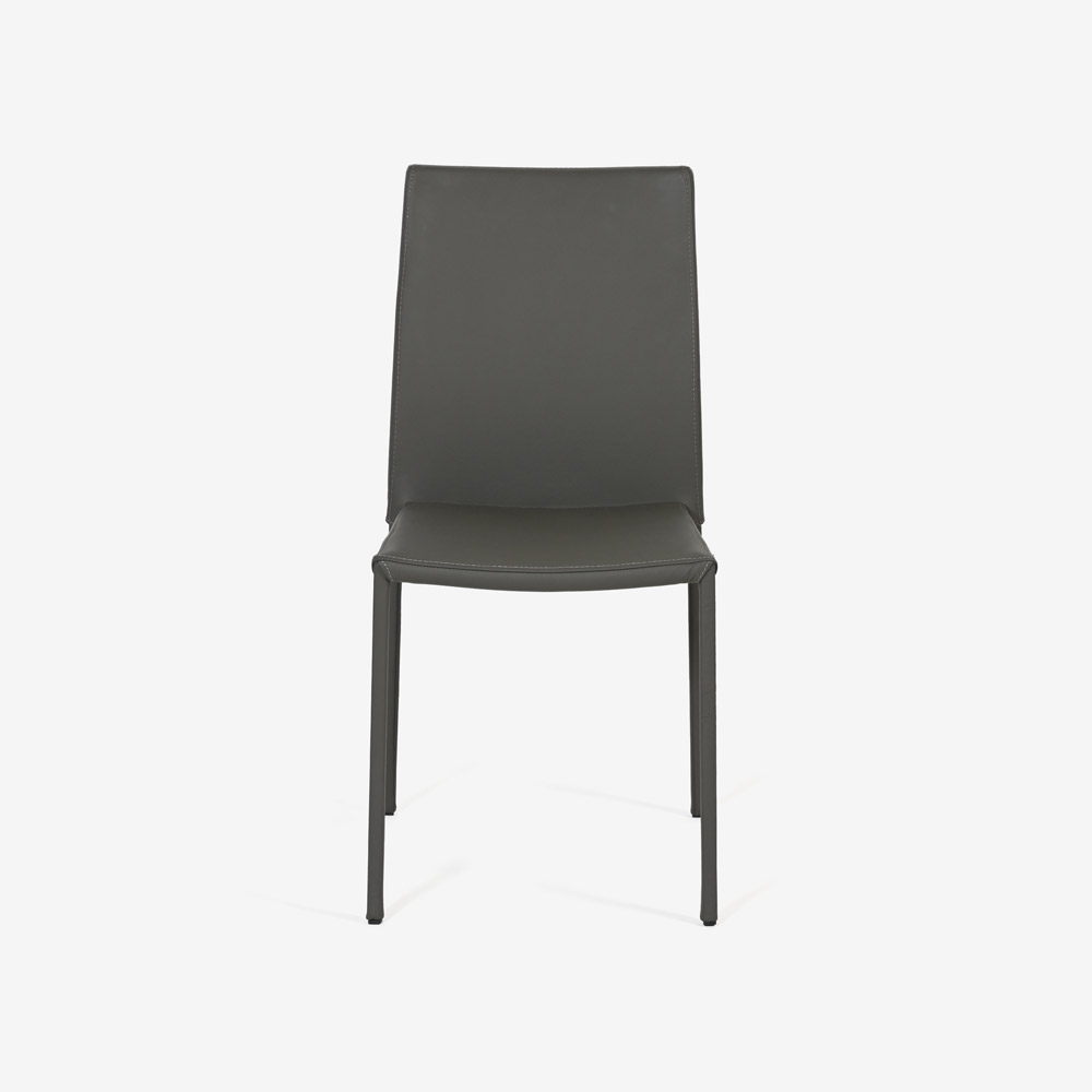 ligne roset（リーン・ロゼ）ダイニングチェア「ロゼスリム」革グレー【受注生産品】