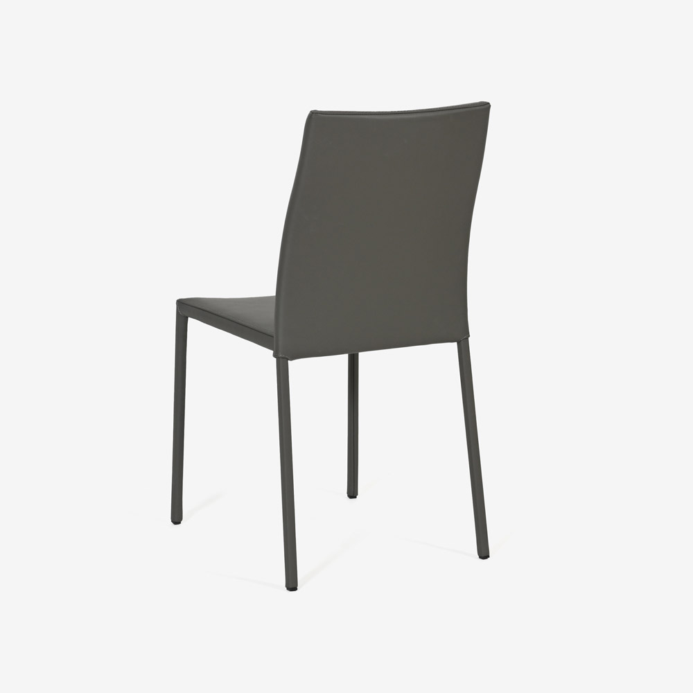 ligne roset（リーン・ロゼ）ダイニングチェア「ロゼスリム」革グレー【受注生産品】