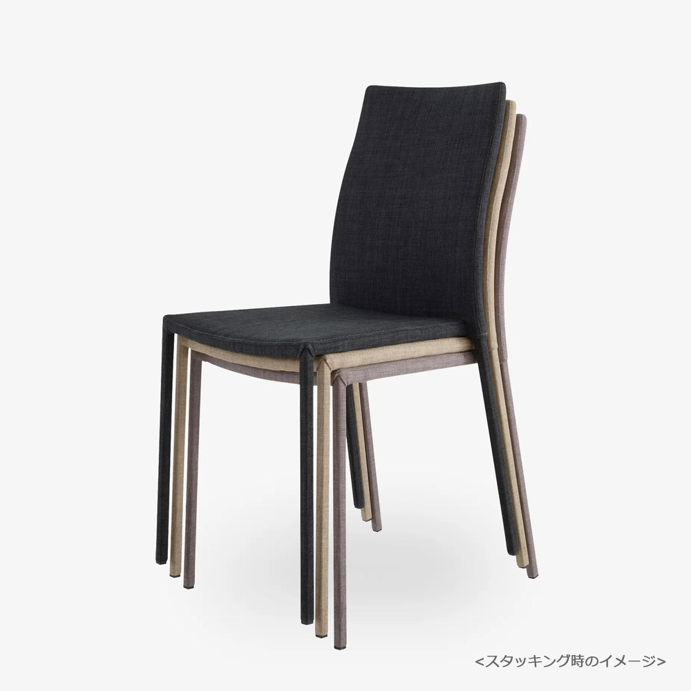 ligne roset（リーン・ロゼ）ダイニングチェア「ロゼスリム」革グレー【受注生産品】