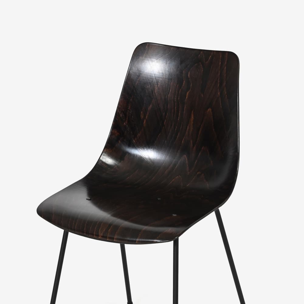 ligne roset（リーン・ロゼ）ダイニングチェア「ロゼシーエム131」ダークブラウン色 脚スチール【受注生産品】【次回入荷未定】