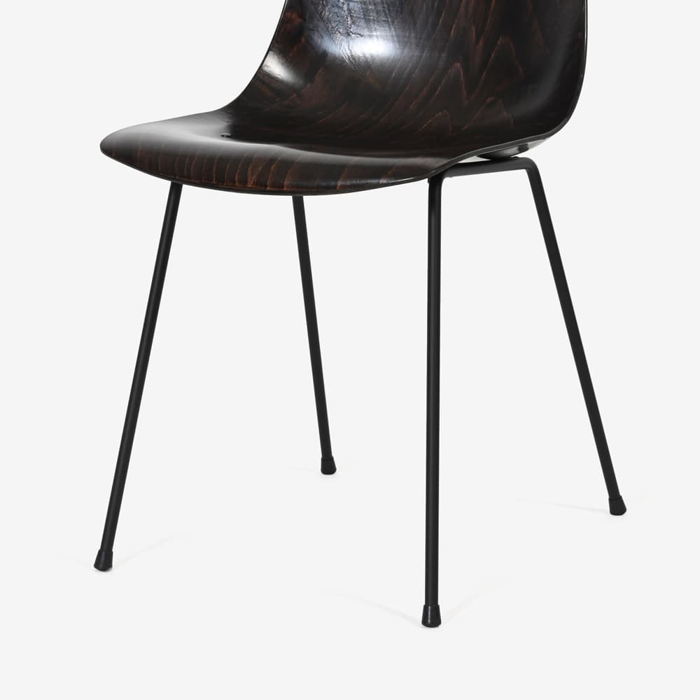 ligne roset（リーン・ロゼ）ダイニングチェア「ロゼシーエム131」ダークブラウン色 脚スチール【受注生産品】【次回入荷未定】