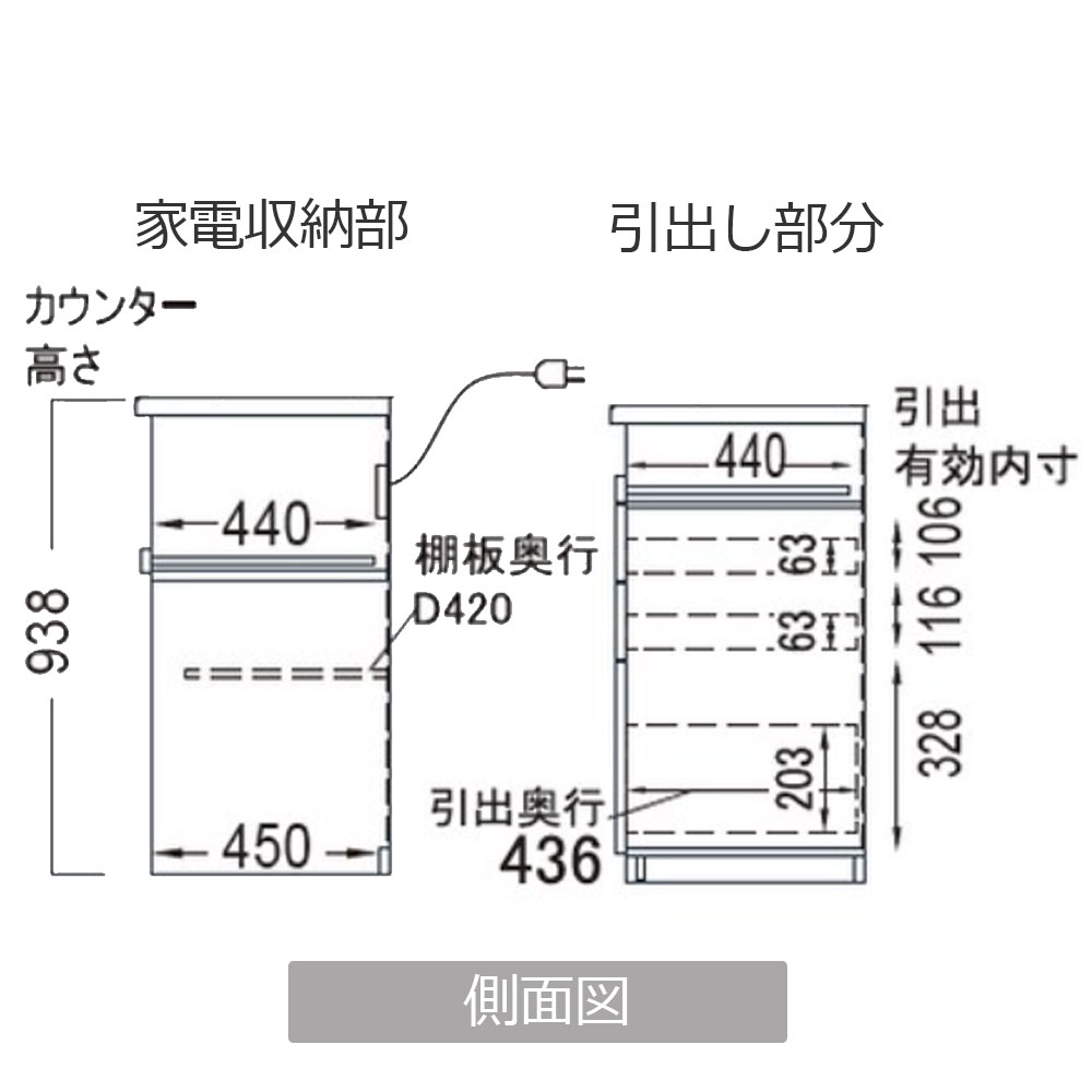 Pamouna（パモウナ）キッチンカウンター「SY-1400R-3」幅140cm 奥行50cm 高さ93.8cm ハイカウンター  全3色