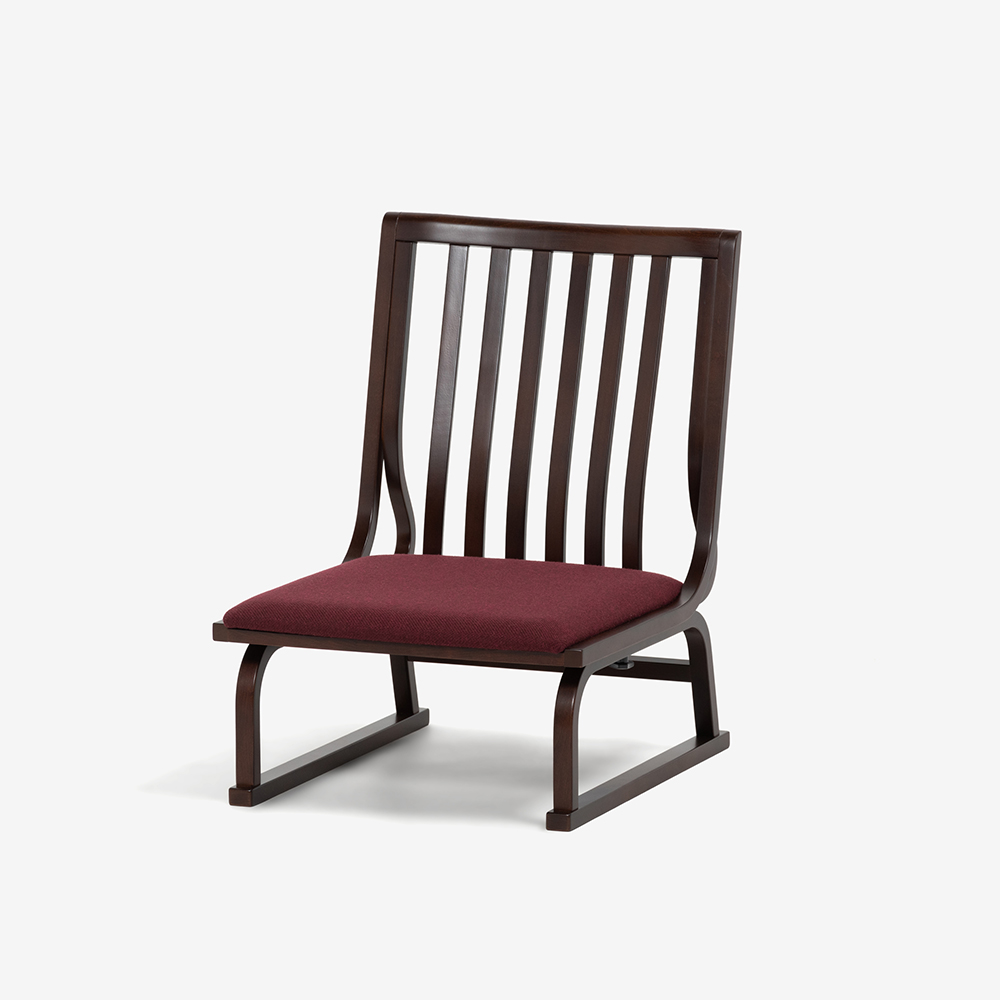 高座椅子「93-H」木部ブナ材 ウォールナット色 座布A-07