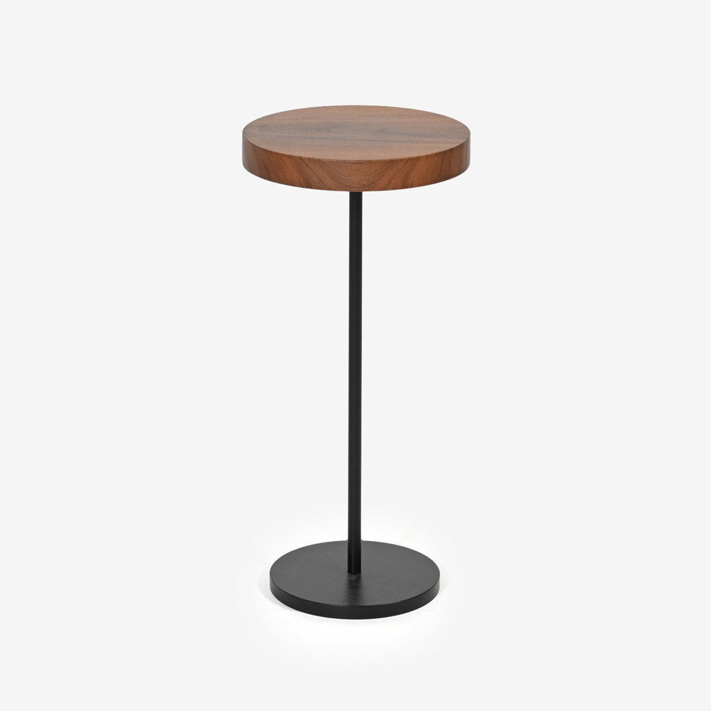 ligne roset（リーン・ロゼ）サイドテーブル「ロゼシャンテレール」丸25cm ウォールナット材【受注生産品】